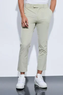 Stretch Tailored Cropped Trousers | BoohooMAN UK