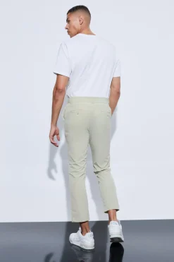 Stretch Tailored Cropped Trousers | BoohooMAN UK