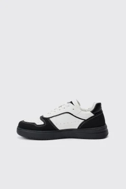 Suede Contrast Panel Trainer | BoohooMAN UK