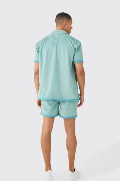 Suede Oversized Shirt And Short | BoohooMAN UK