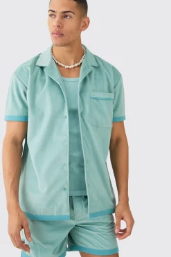 Suede Oversized Shirt And Short | BoohooMAN UK