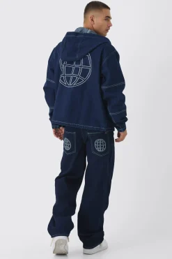Super Baggy Rigid Boxer Double Waistband Jeans | BoohooMAN UK