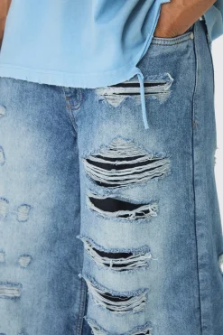 Super Baggy Rigid Rip & Repair Jeans | BoohooMAN UK