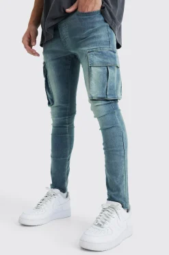 Super Skinny Cargo Jeans | BoohooMAN UK