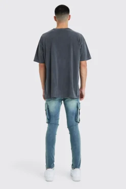 Super Skinny Cargo Jeans | BoohooMAN UK