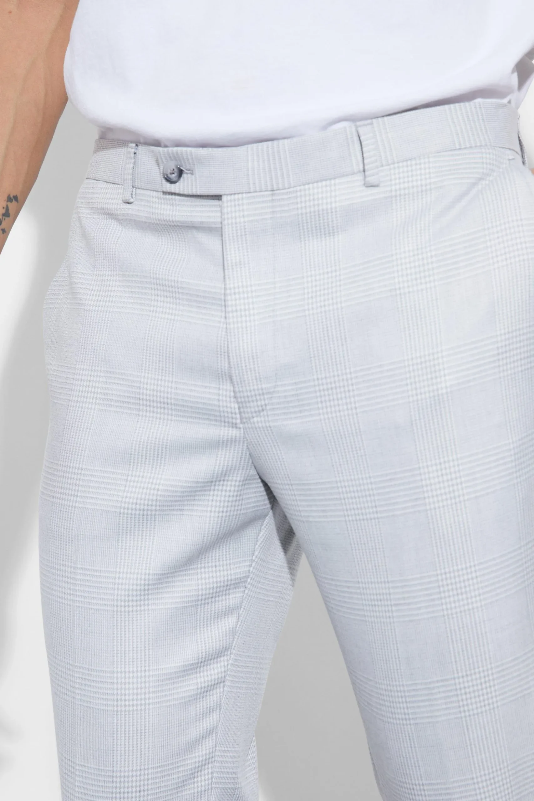Super Skinny Check Smart Trouser | BoohooMAN UK