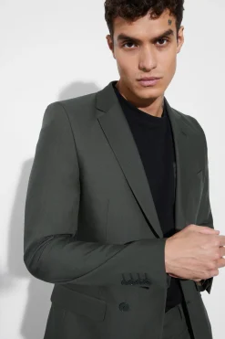 Super Skinny Double Breasted Blazer | BoohooMAN UK