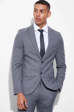 Super Skinny Mini Texture Suit | BoohooMAN UK
