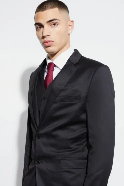 Super Skinny Satin Suit Jacket | BoohooMAN UK