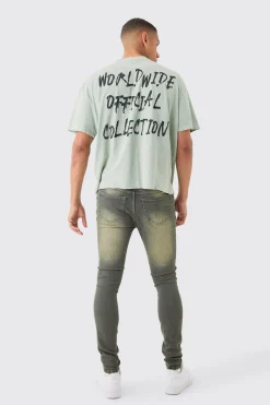 Super Skinny Stretch Ripped Jean | BoohooMAN UK