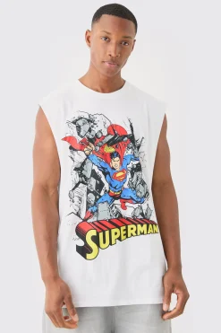 Superman Comic License Tank | BoohooMAN UK