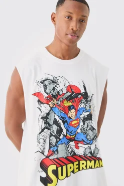 Superman Comic License Tank | BoohooMAN UK