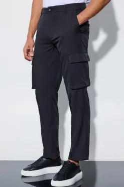 Tailored Cargo Straight Fit Trousers | BoohooMAN UK