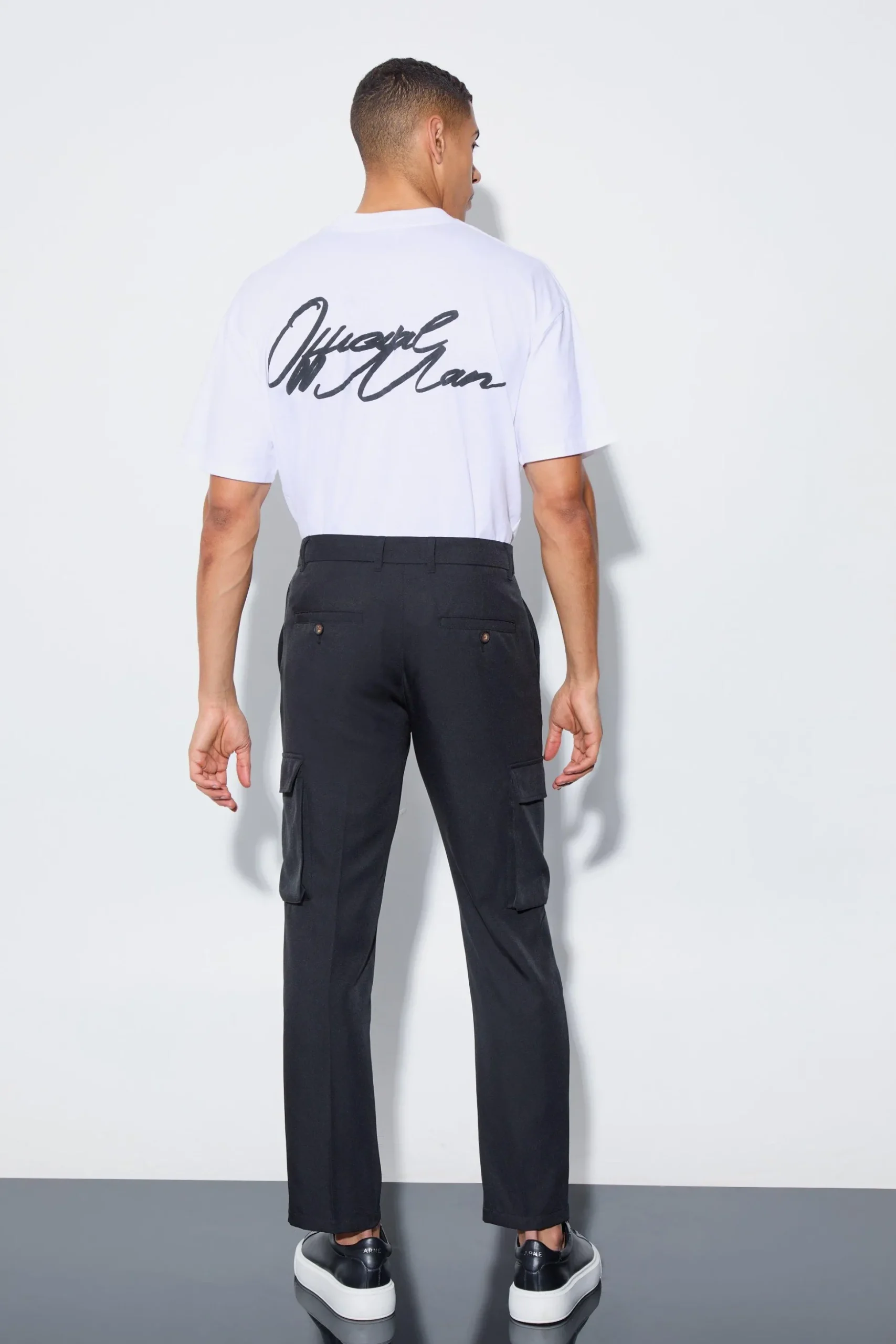 Tailored Cargo Straight Fit Trousers | BoohooMAN UK