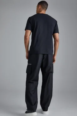 Tailored Cargo Zip Pocket Trousers | BoohooMAN UK