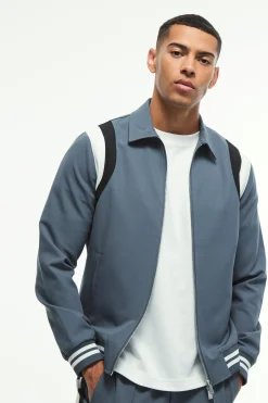 Tailored Collared Varsity Bomber Jacket | BoohooMAN UK