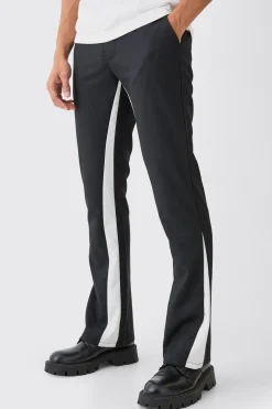Tailored Gusset Detail Flared Trousers | BoohooMAN UK