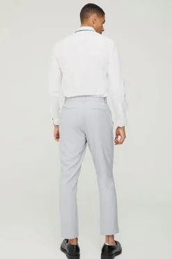 Tailored Marl Tapered Trousers | BoohooMAN UK