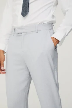 Tailored Marl Tapered Trousers | BoohooMAN UK