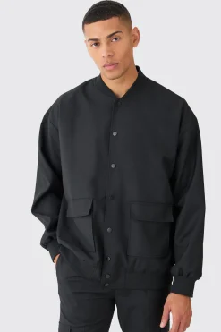 Tailored Oversized Bomber Jacket | BoohooMAN UK
