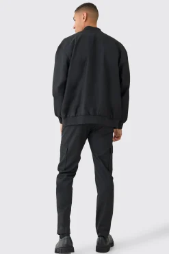 Tailored Oversized Bomber Smart Set | BoohooMAN UK