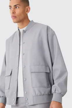 Tailored Oversized Bomber Jacket Smart Set | BoohooMAN UK