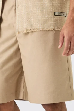 Tailored Pleated Front Jorts | BoohooMAN UK