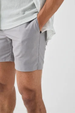 Tailored Slim Fit Fixed Waist Stretch Shorts In Grey | BoohooMAN UK