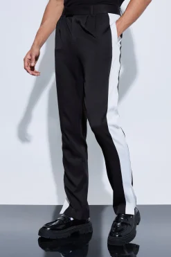 Tailored Sports Stripe Split Hem Trousers | BoohooMAN UK