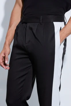 Tailored Sports Stripe Split Hem Trousers | BoohooMAN UK