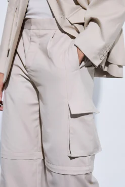 Tailored Zip Off Cargo Hybrid Trousers | BoohooMAN UK