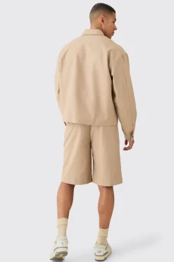 Tailored Zip Up Boxy Fit Harrington Jacket | BoohooMAN UK