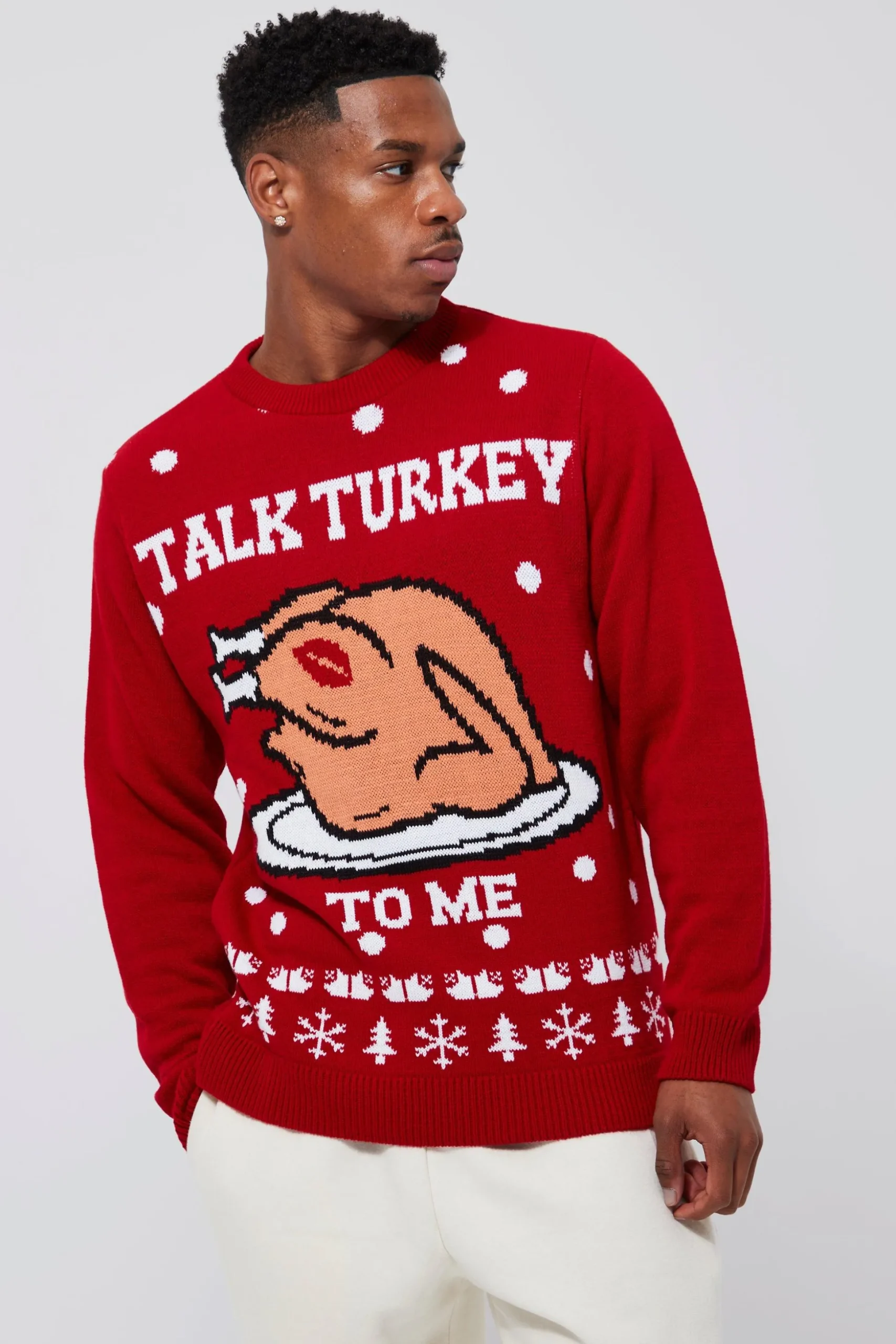 Talk Turkey To Me Christmas Jumper | BoohooMAN UK