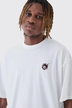 Tall 8 Ball Embroidered T-Shirt | BoohooMAN UK