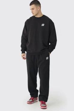 Tall 13 Embroidered Sweat Tracksuit | BoohooMAN UK