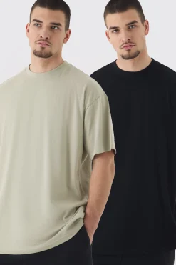 Tall 2 Pack Oversized T-shirt | BoohooMAN UK