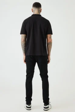 Tall 1/4 Zip Pique Polo | BoohooMAN UK