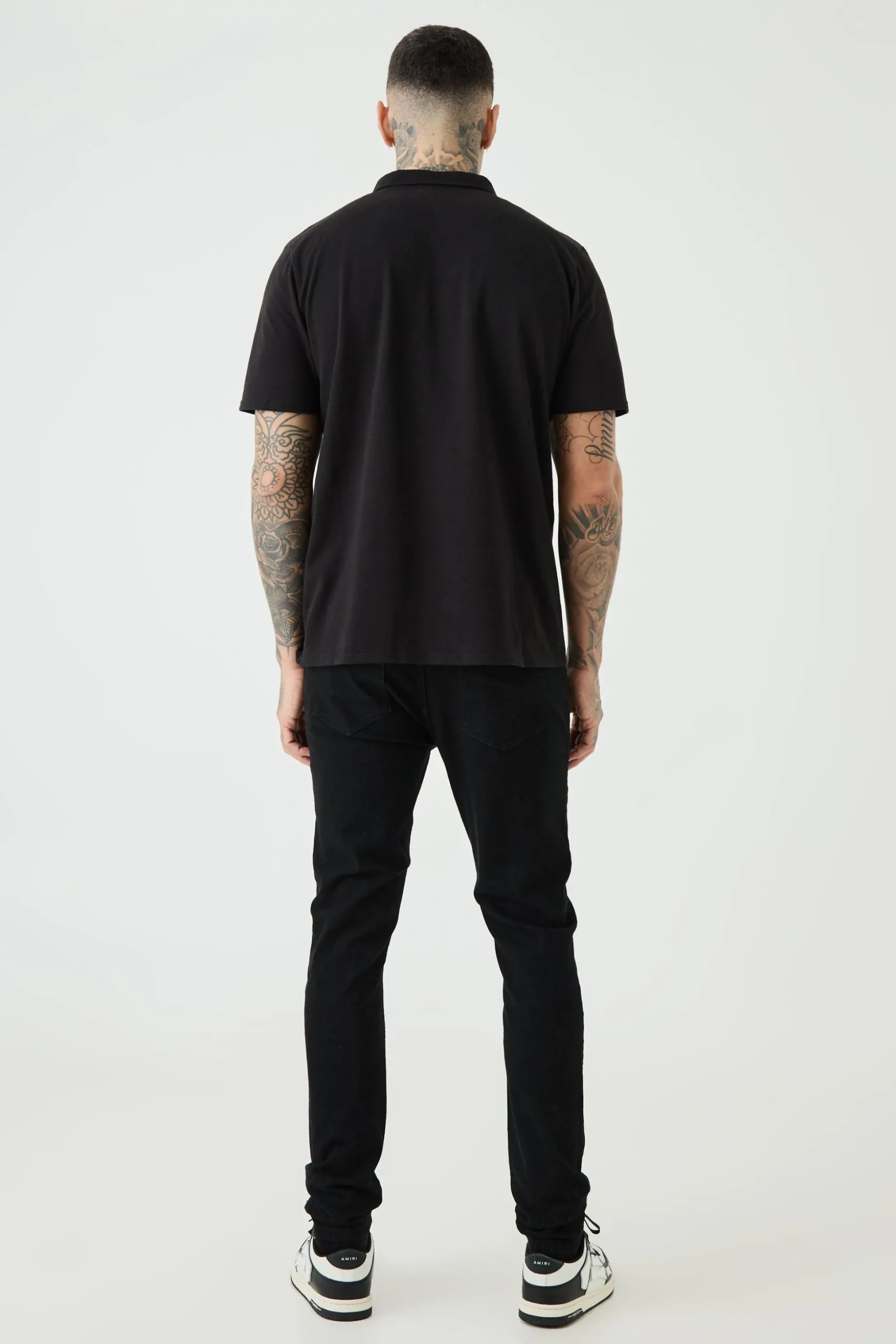 Tall 1/4 Zip Pique Polo | BoohooMAN UK