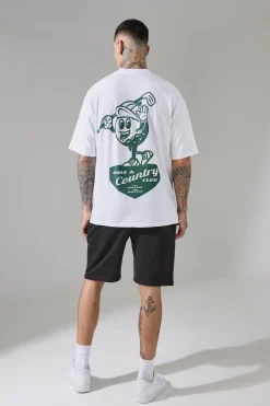 Tall Active Golf Country Club Oversized Extended Neck T-shirt | BoohooMAN UK