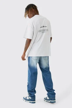 Tall Applique Relaxed Fit Jeans | BoohooMAN UK