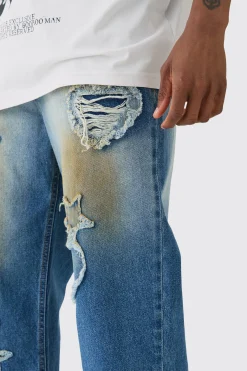 Tall Applique Relaxed Fit Jeans | BoohooMAN UK
