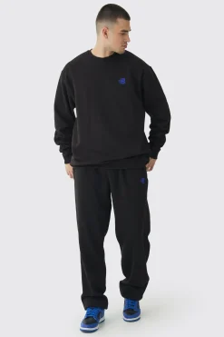 Tall B Embroidered Sweat Tracksuit | BoohooMAN UK