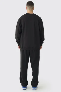 Tall B Embroidered Sweat Tracksuit | BoohooMAN UK