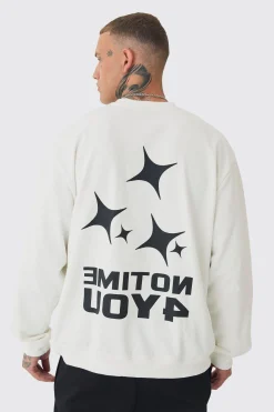 Tall Back Print Oversized Sweat | BoohooMAN UK
