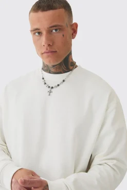 Tall Back Print Oversized Sweat | BoohooMAN UK