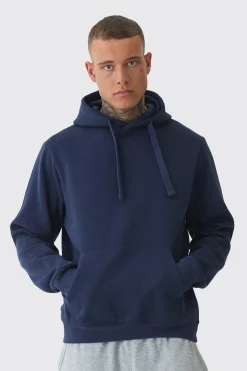 Tall Basic Hoodie In Navy | BoohooMAN UK