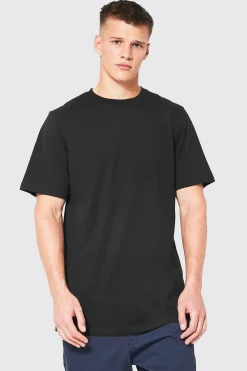 Tall Basic Longline Crew Neck T-shirt | BoohooMAN UK