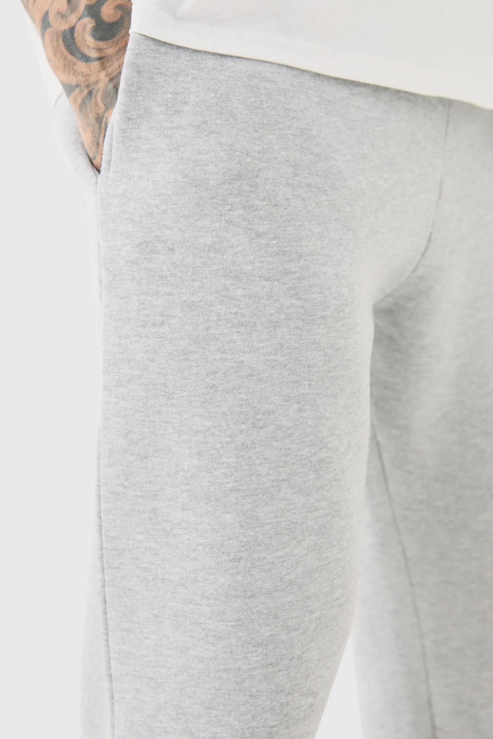 Tall Basic Skinny Fit Jogger In Grey Marl | BoohooMAN UK