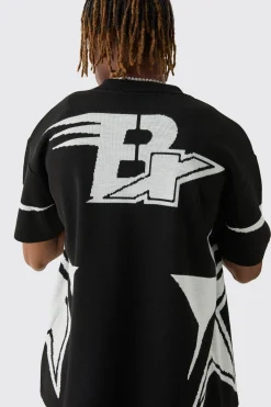 Tall Boxy Fit Knitted Moto Shirt | BoohooMAN UK