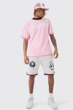 Tall Boxy Limited Basketball Tee & Short Set | BoohooMAN UK